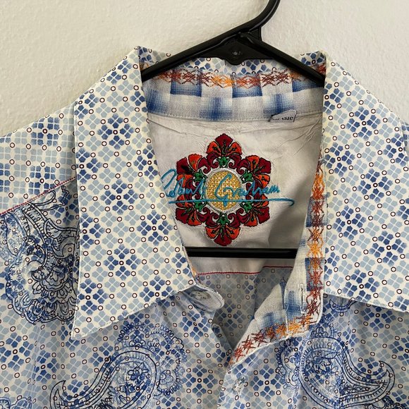 Robert Graham Blue Paisley - Contrast Cuff - Picture 6 of 6